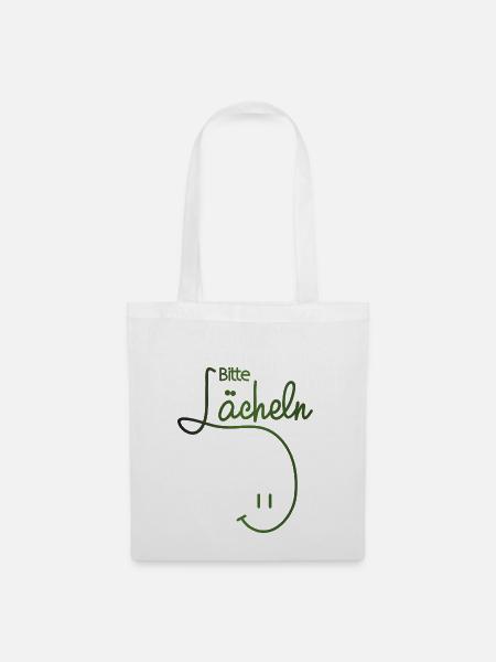 Bitte Lächeln! Fotograf Geschenk - Stoffbeutel - Weiß