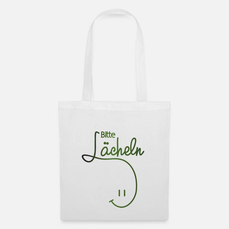 Bitte Lächeln! Fotograf Geschenk - Stoffbeutel - Weiß