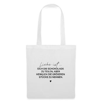 Paarshirt Liebe ist ... Geschenk für Partner - Stoffbeutel - Weiß - Vorne
