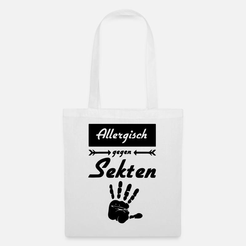 Allergisch gegen Sekten Geschenk - Stoffbeutel - Weiß