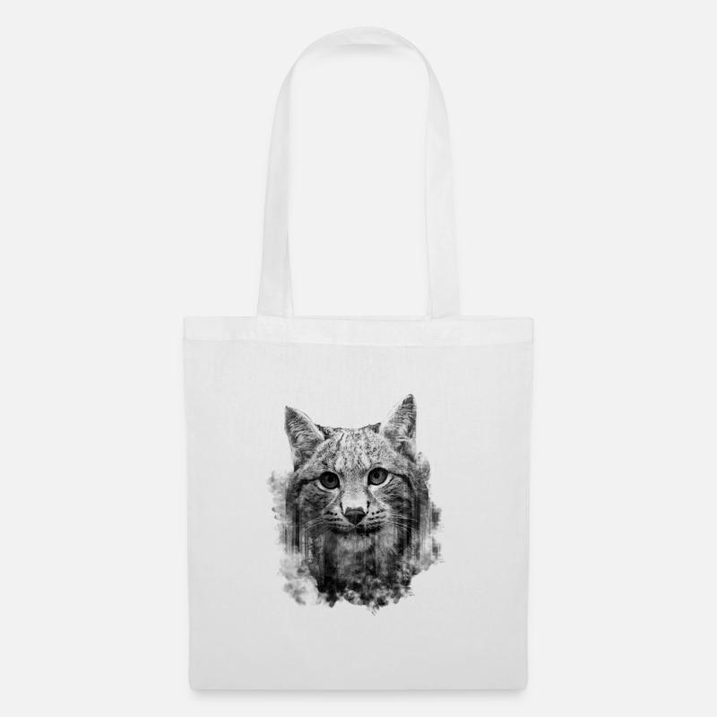 Chat Lynx - Design d’exposition double cool - Sac en tissu - blanc