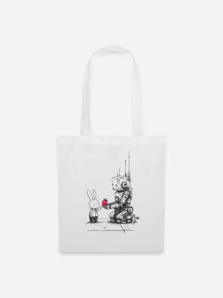 Strawberry Robot - Stoffbeutel - Weiß