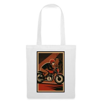 Vintage Motorcycle and Jazz Music Pattern - Tote Bag - white - Front