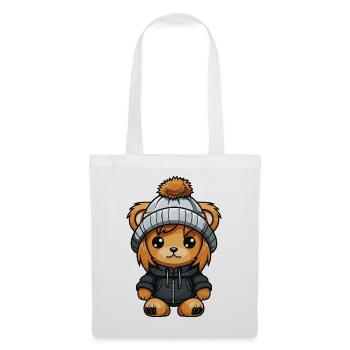 Lion Hiver Animal Bébé Bande Dessinée - Sac en tissu - blanc - Devant