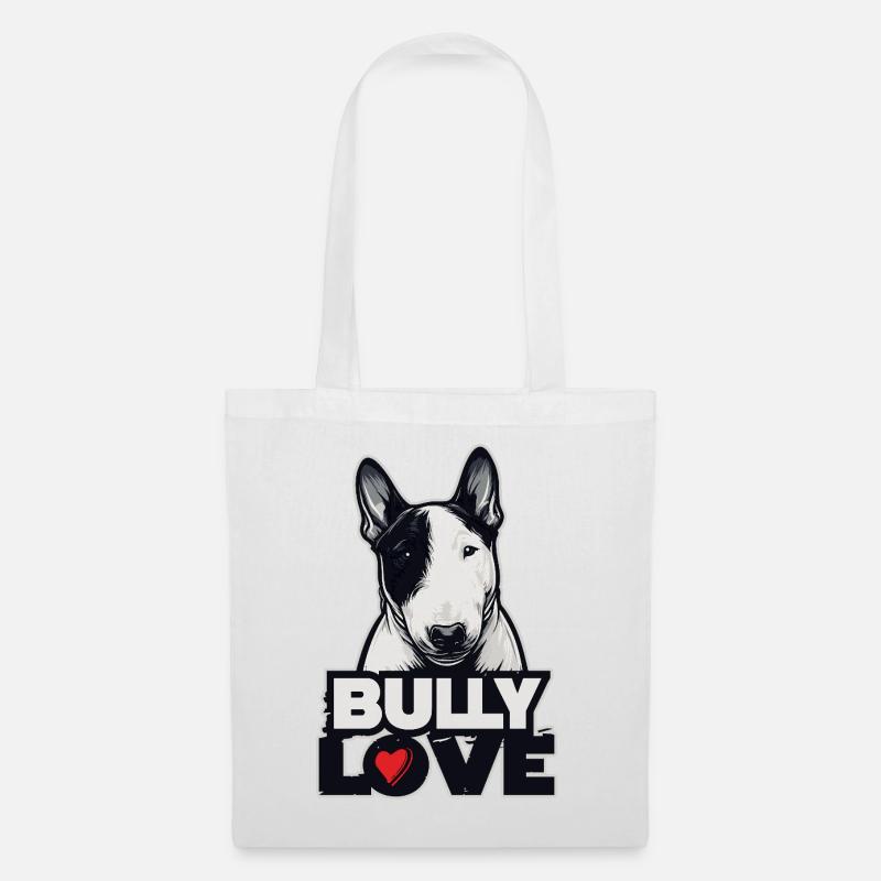 BULLY LOVE – Bullterrier Design  - Stoffbeutel - Weiß