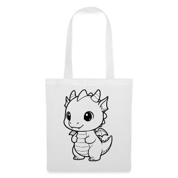 Cute Baby Dragon | Kawaii & Cuddly Vector - Tote Bag - white - Front