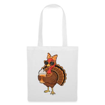 Turkey Coffee Lover Funny Thanksgiving Vibe - Tote Bag - white - Front