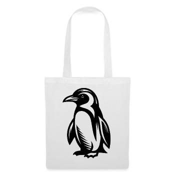 Chilliges Pinguin-Motiv aus dem Eis zum Verlieben - Stoffbeutel - Weiß - Vorne
