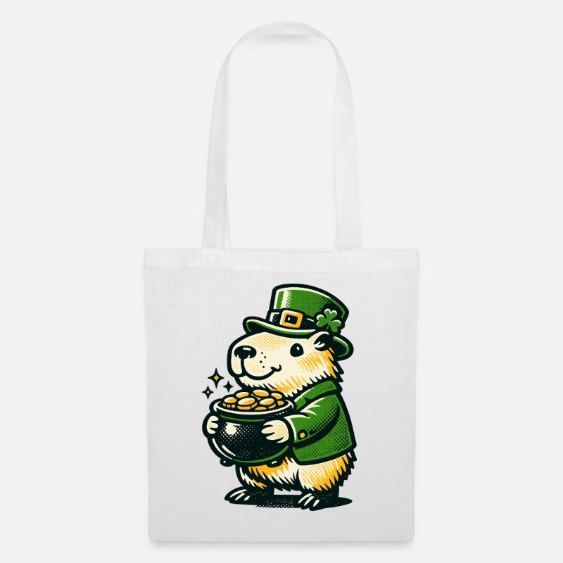 Capybara Lucky Leprechaun Gold Pot Gift Funny - Tote Bag - white