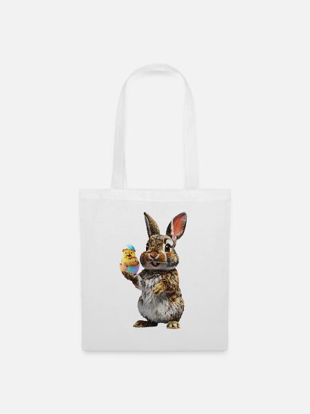 Hase - Stoffbeutel - Weiß