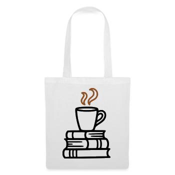 Bücher Kaffeetasse Lesen Buchclub Leseratte - Stoffbeutel - Weiß - Vorne