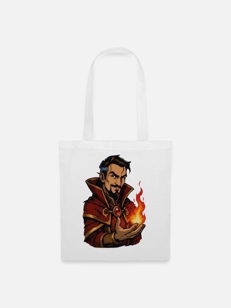 Flammender Magier - Stoffbeutel - Weiß
