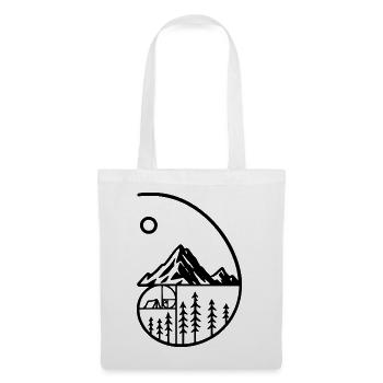 Montagne Camping Nature Minimaliste - Sac en tissu - blanc - Devant