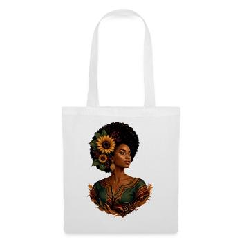 Afro Woman Sunflower Crown - Tote Bag - white - Front
