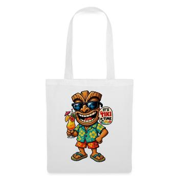 It's Tiki Time – Tiki Cocktail & Urlaubsfeeling - Stoffbeutel - Weiß - Vorne
