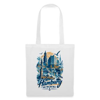 Hamburg Silhouette – Das Tor zur Welt Design - Stoffbeutel - Weiß - Vorne