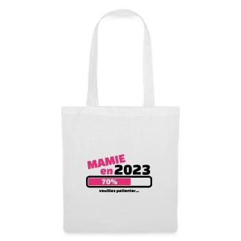 annonce grossesse mamie en 2023 veuillez patienter - Sac en tissu - blanc - Devant