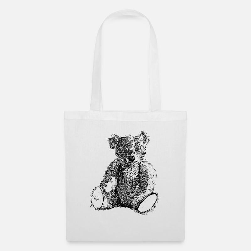 Teddybär - Stoffbeutel - Weiß