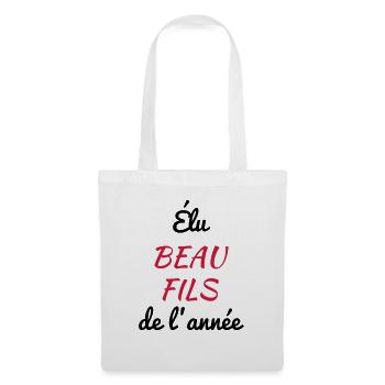 belle-fille / beau-fils / beau fils / belle fille - Sac en tissu - blanc - Devant