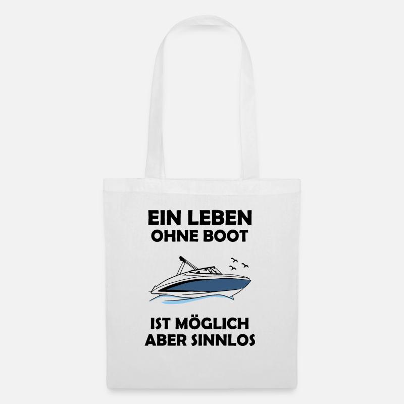 Ich liebe mein Boot Motorboot - Stoffbeutel - Weiß