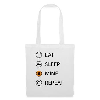 Eat sleep mine repeat cryptocurrency t-shirt - Stoffbeutel - Weiß - Vorne