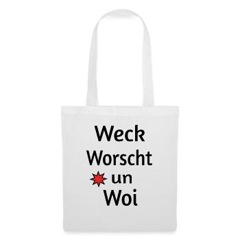Weck Worscht un Woi - Stoffbeutel - Weiß - Vorne