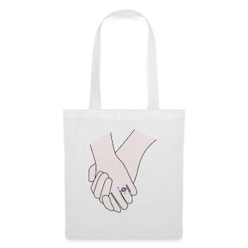 Se tenir la main Journée du mercredi - Sac en tissu - blanc - Devant