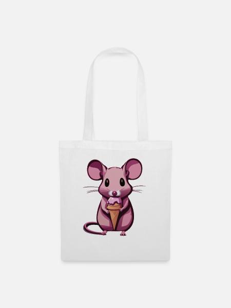 Maus - Stoffbeutel - Weiß