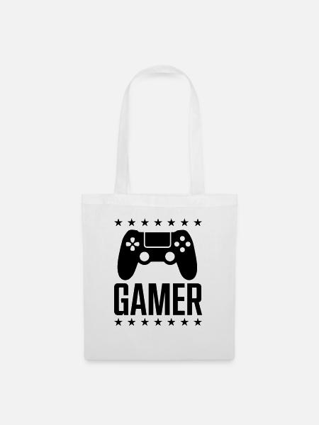 gamer spiel controller - Stoffbeutel - Weiß