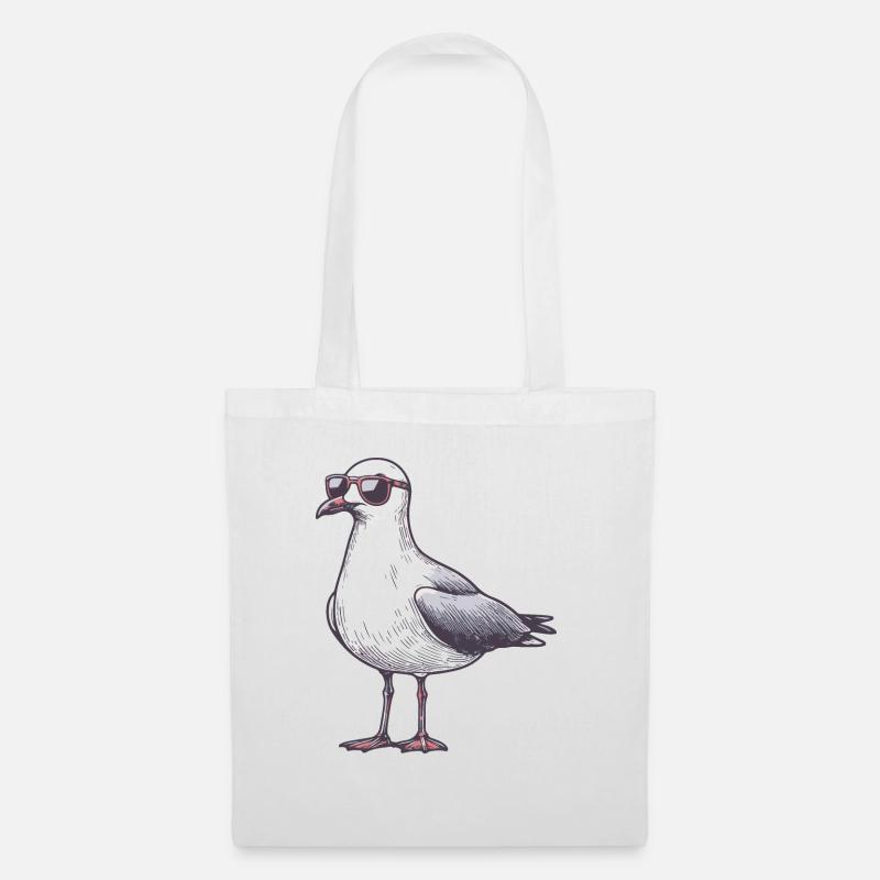 coole möwe mit sonnenbrille - Stoffbeutel - Weiß