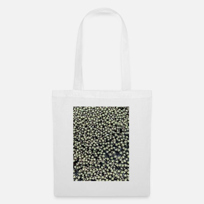 Star pattern in green shimmer - Tote Bag - white