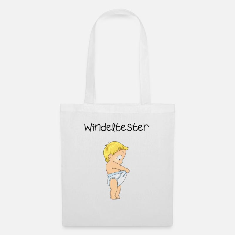 Windeltester - Stoffbeutel - Weiß