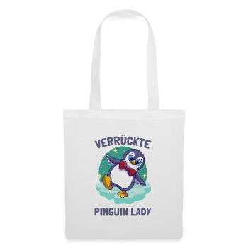 Pinguine Verrückte Pinguin Lady Süßer Pinguin - Stoffbeutel - Weiß - Vorne