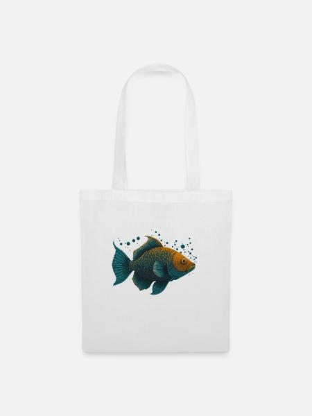 Fisch Illustration - Stoffbeutel - Weiß
