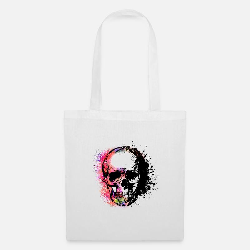 Totenkopf mit Style - Stoffbeutel - Weiß