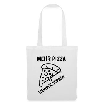 Mehr Pizza – weniger Sorgen - Stoffbeutel - Weiß - Vorne