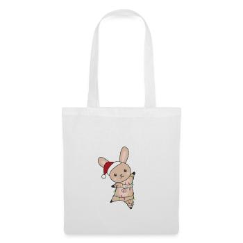 Hase fröhliche Weihnachten Winter Tiere Hasen - Stoffbeutel - Weiß - Vorne