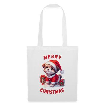Cute Christmas dog with Christmas gifts - Tote Bag - white - Front