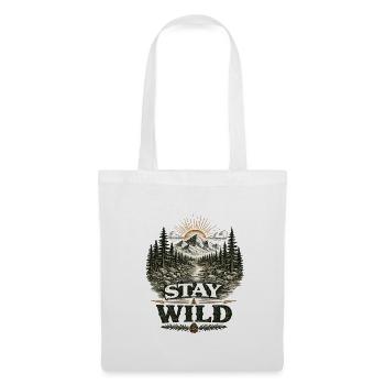 Stay Wild | Outdoor Nature Design - Stoffbeutel - Weiß - Vorne