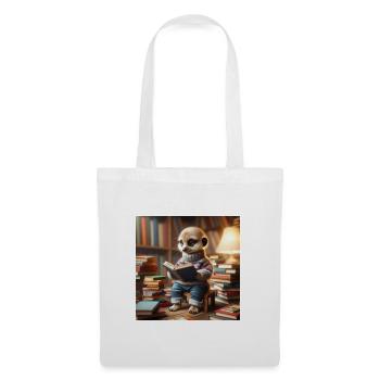 Der kleine Bücherwurm - Stoffbeutel - Weiß - Vorne