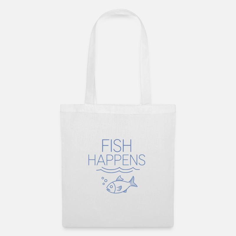 fish happens - Stoffbeutel - Weiß
