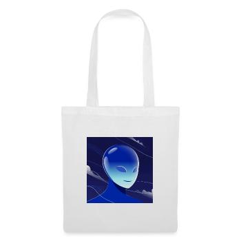 Blauer Alien Blick Maskenkunst - Stoffbeutel - Weiß - Vorne