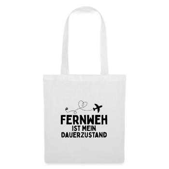 Fernweh ist mein Dauerzustand Reisespruch - Stoffbeutel - Weiß - Vorne