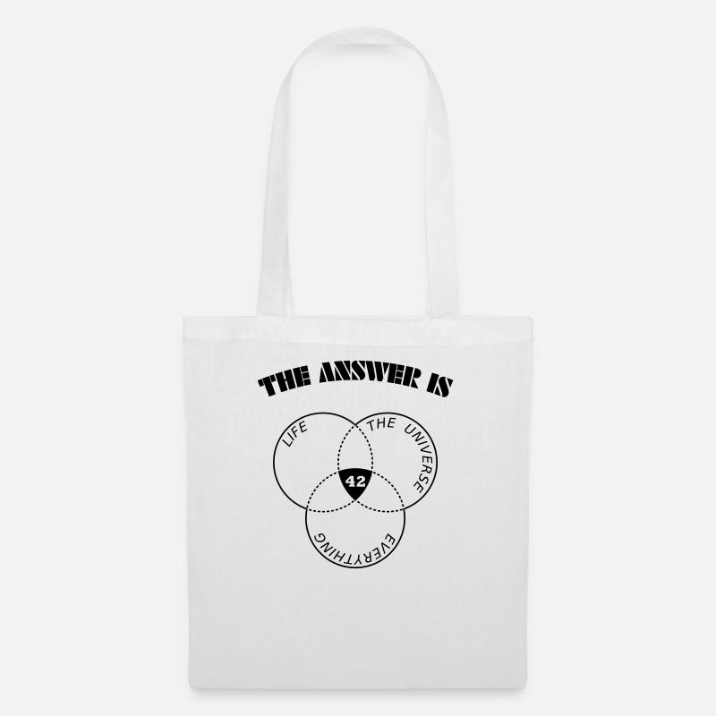 The Answer 42 - Hitchhiker's Guide to the Galaxy - Tote Bag - white