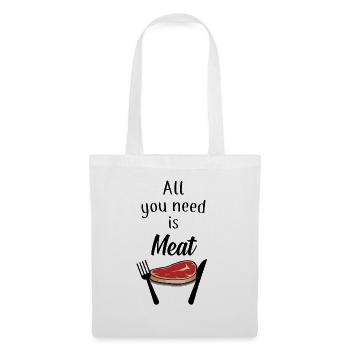 Viande, viande - Sac en tissu - blanc - Devant