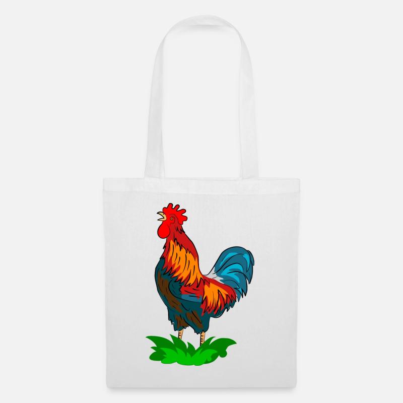 coq - Sac en tissu - blanc