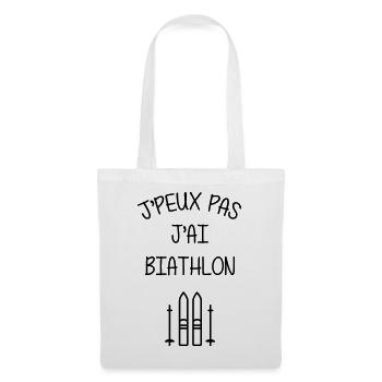 Biathlon / Biathlète / Ski de fond / Skier / Neige - Sac en tissu - blanc - Devant
