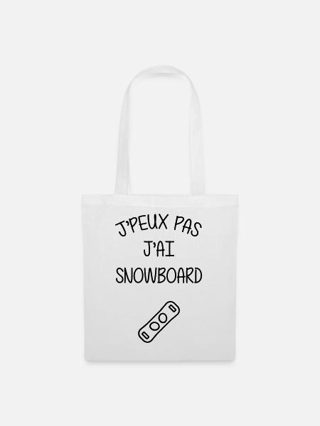Snowboard / Snowboardeur / Ski / Montagne - Sac en tissu - blanc