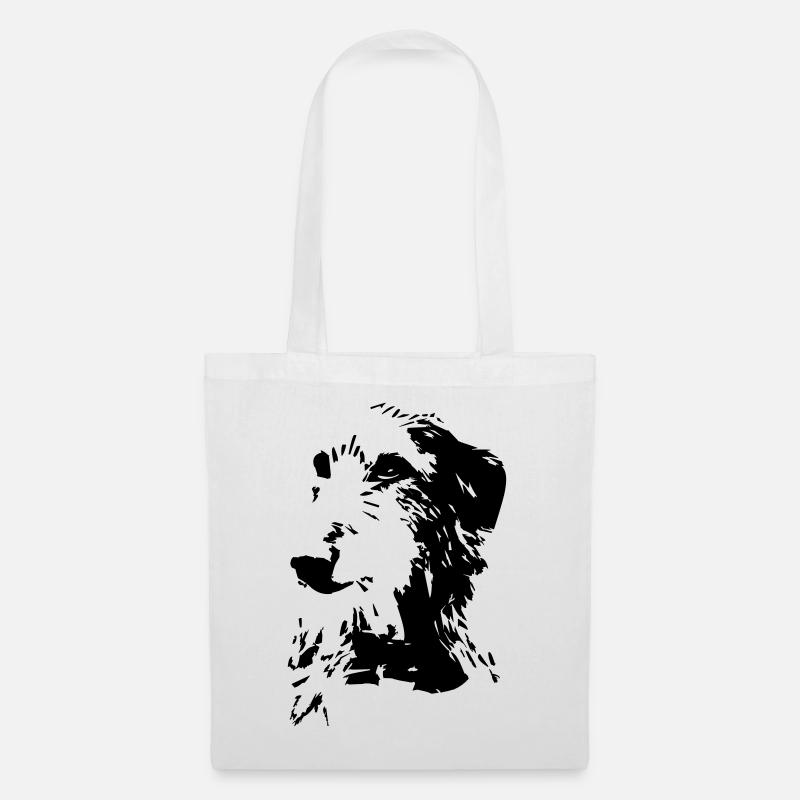 Scottish Deerhound head - Tote Bag - white