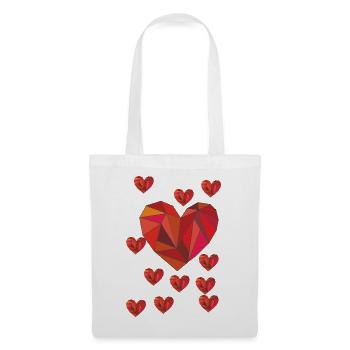 Geometric heart pattern in warm red - Tote Bag - white - Front